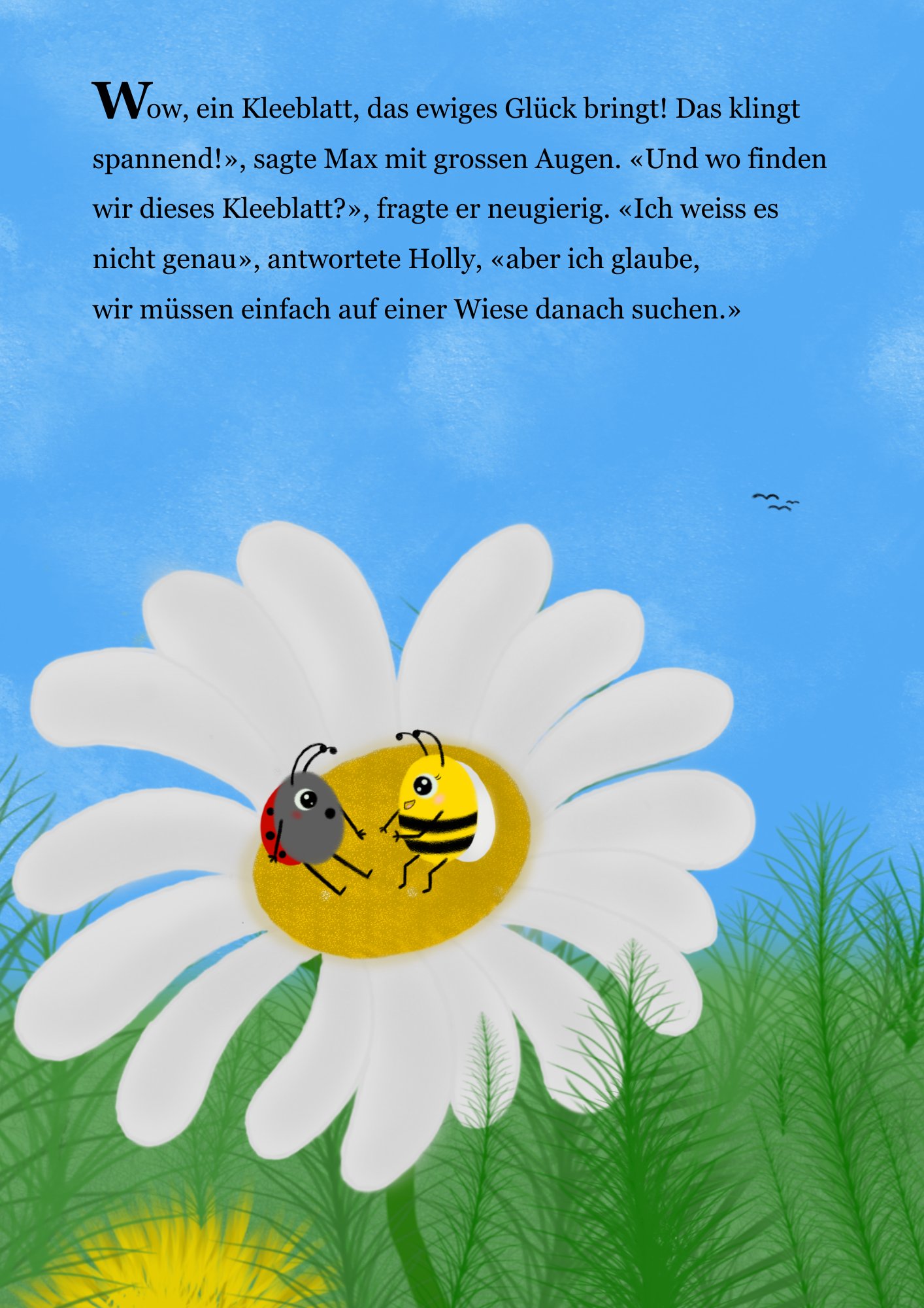 Illustration – Holly und Max auf der Blume